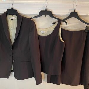Tahari Brown Knee-Length Skirt Set for Work